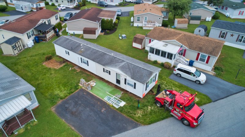 An old mobile home waiting to be removed.